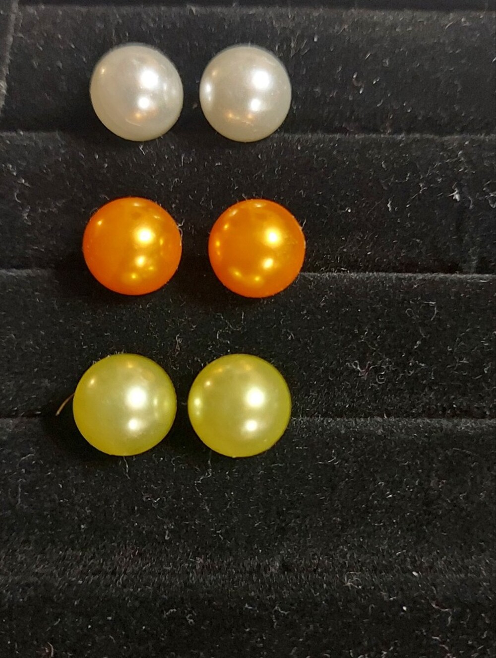 Faux Pearl 9.5mm Stud Earring Set of 8 - Picture 2 of 5